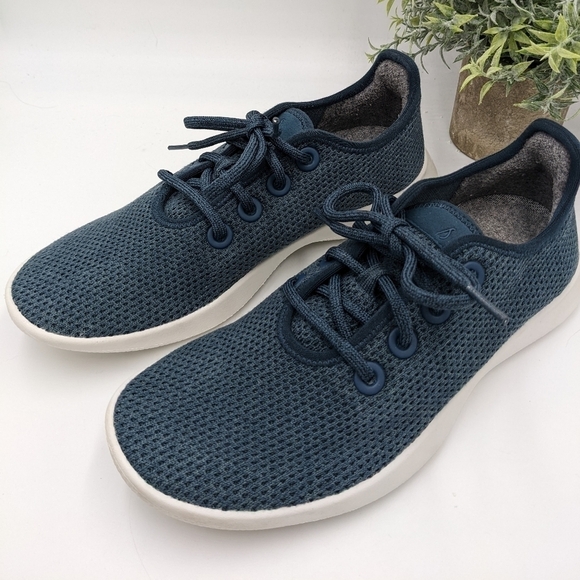 Women's Allbirds Tree Runners Sneaker Shoes Size W8 Navy White Sole Everyday - Picture 5 of 11